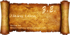 Zákány Edina névjegykártya